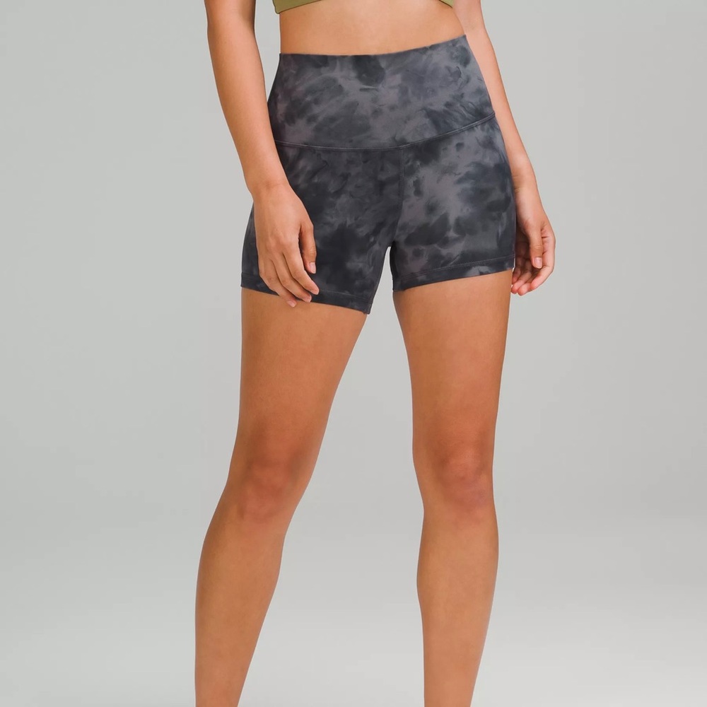 lululemon wunder train high-rise short 3.5” in diamond dye pitch/graphite grey